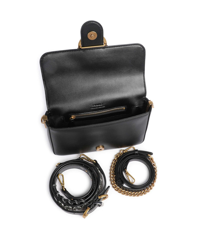 Pinko Love One Mini Slouchy Charms Crossbody bag nero/antique gold