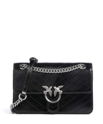 Pinko Love One Mini Sac porté épaule nero limousine/matt silver