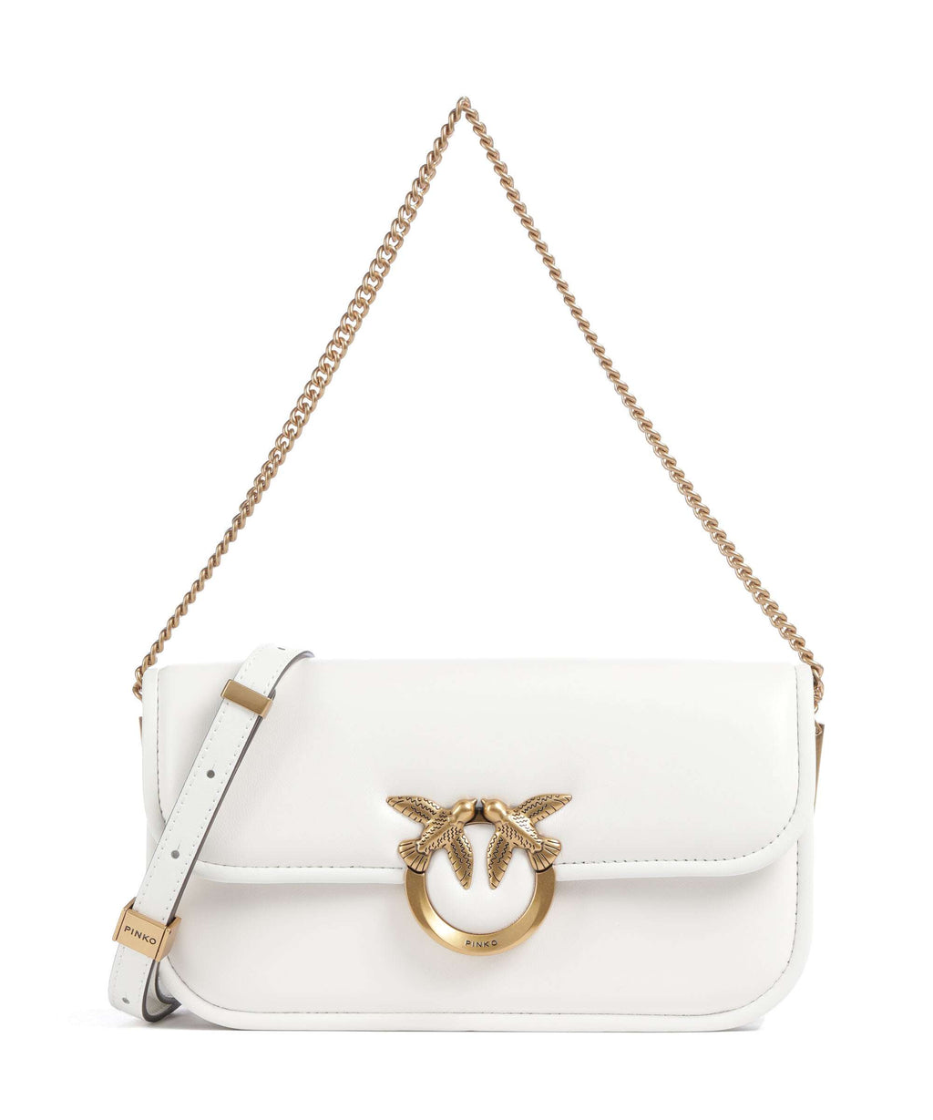 Pinko Love Box Horizontal Shoulder bag bianco nembo/antique gold