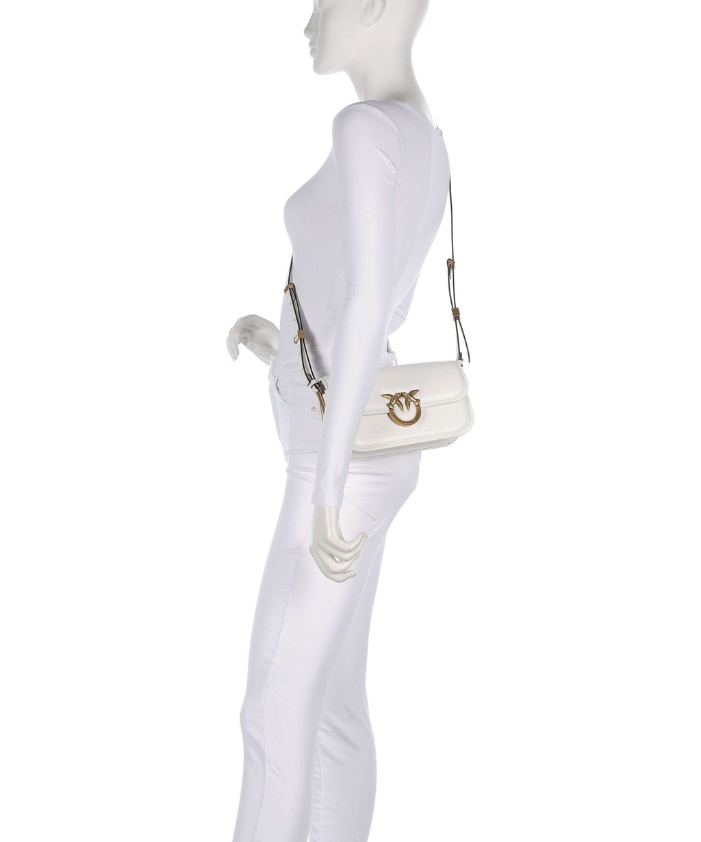 Pinko Love Box Horizontal Shoulder bag bianco nembo/antique gold