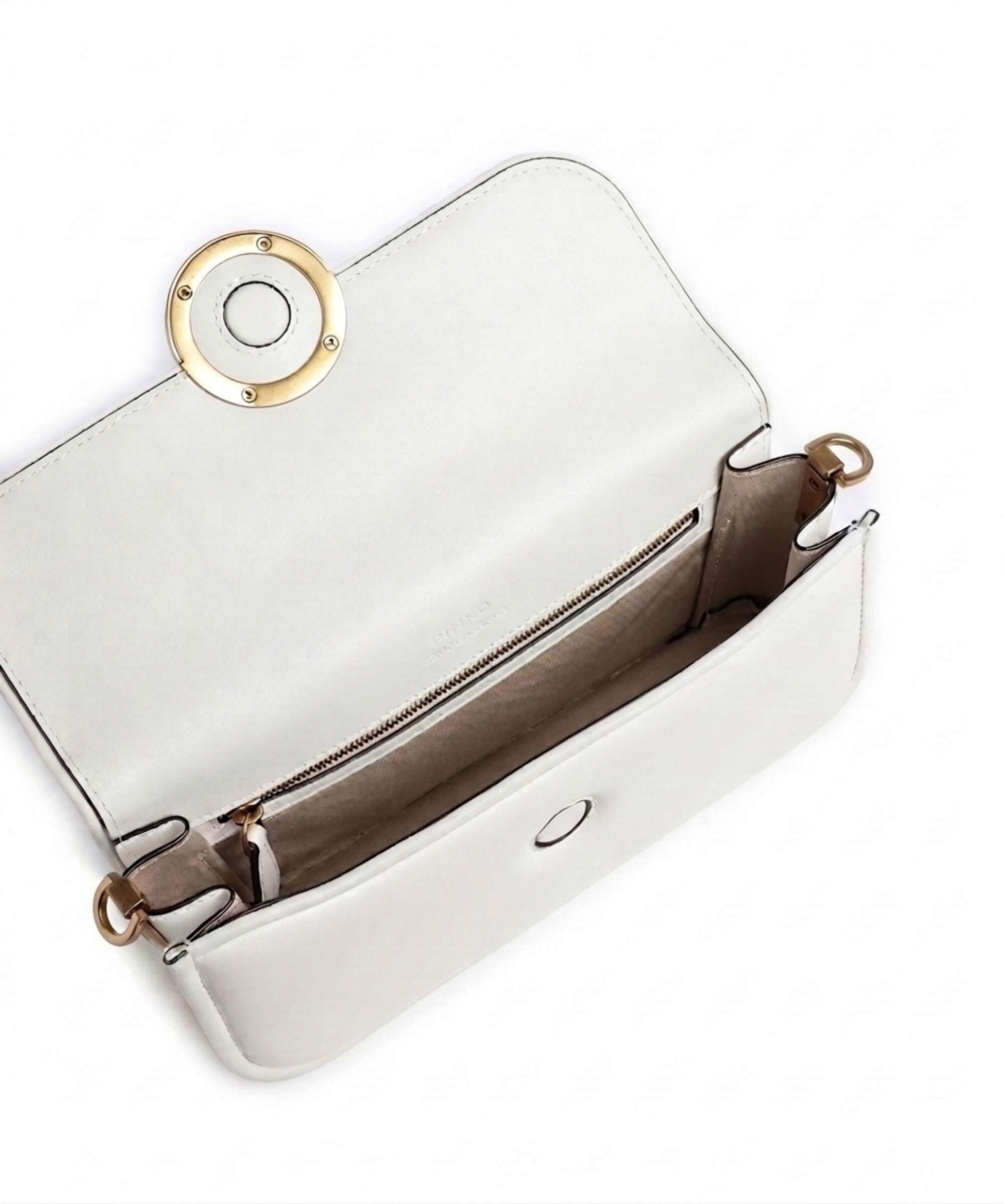 Pinko Love Box Horizontal Shoulder bag bianco nembo/antique gold