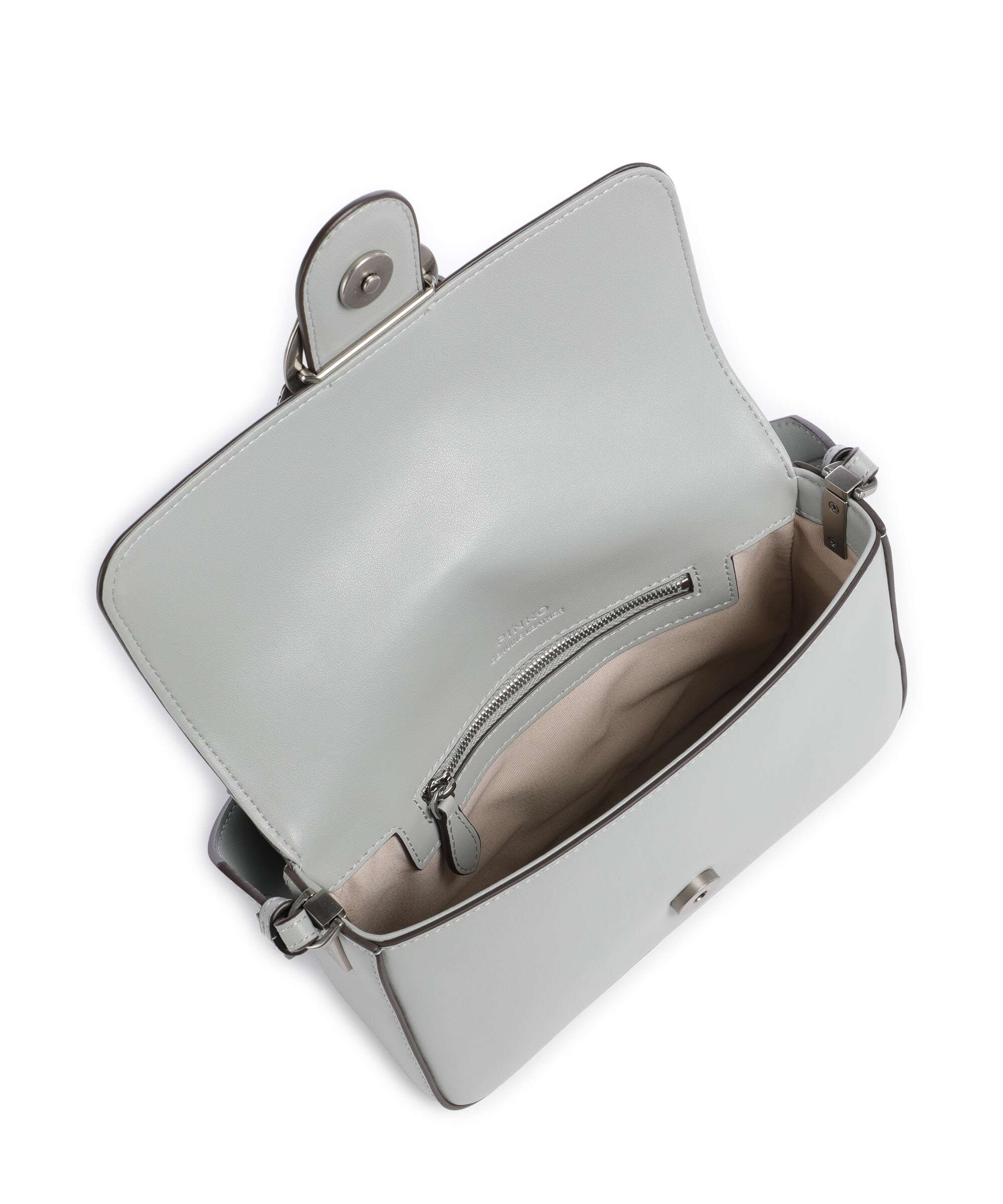 Pinko Love One Mini Slouchy Shoulder bag grigio perla/old silver