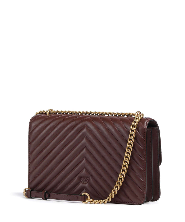 Pinko Love One Classic Shoulder bag rosso vino/antique gold