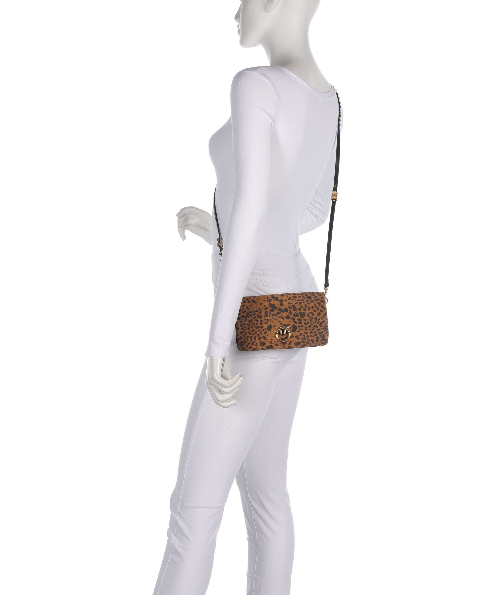Pinko Click Soft Mini Crossbody bag maculato/marrone/antique gold