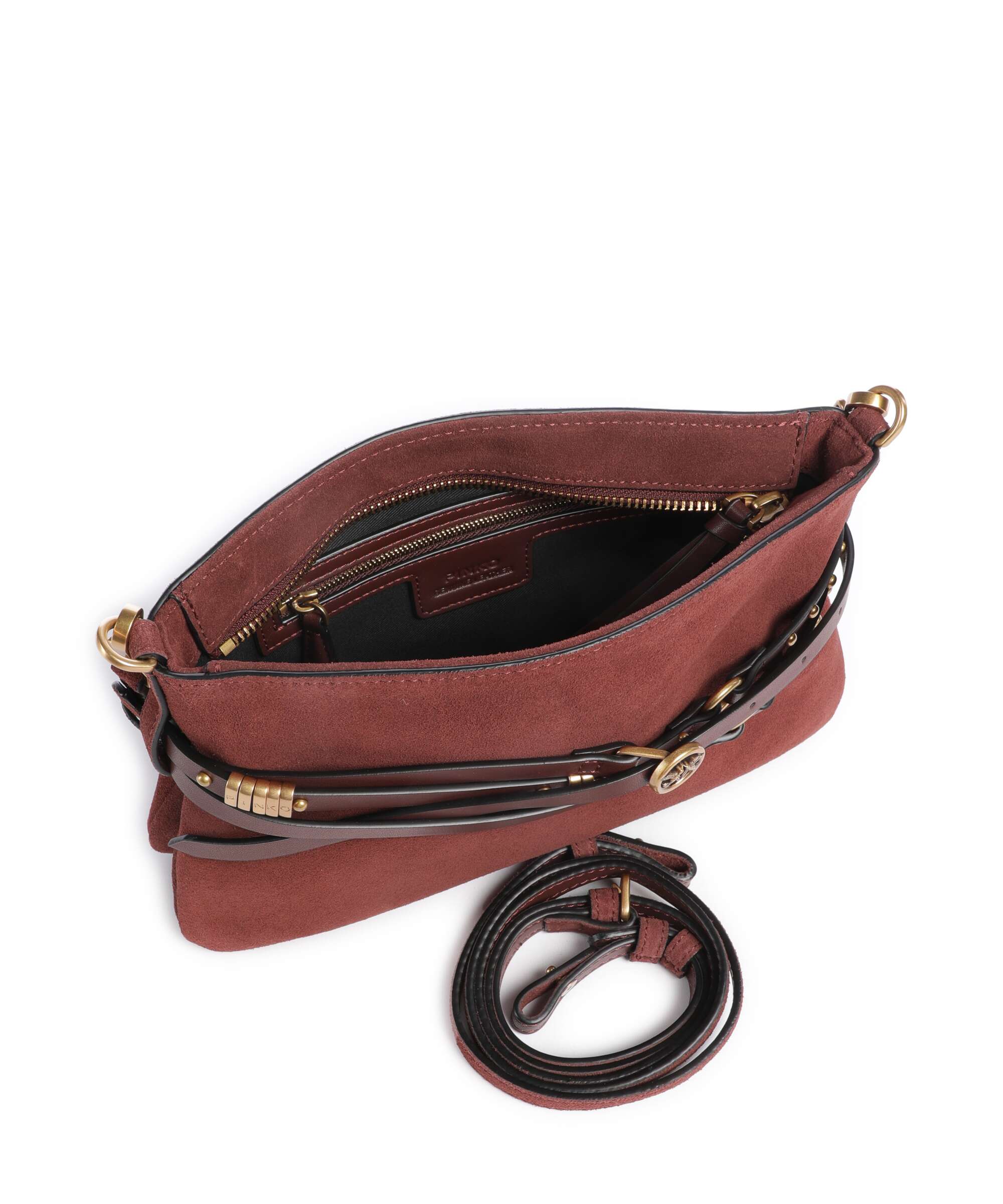Pinko Belt Mini Shoulder bag burgundy wine/antique gold