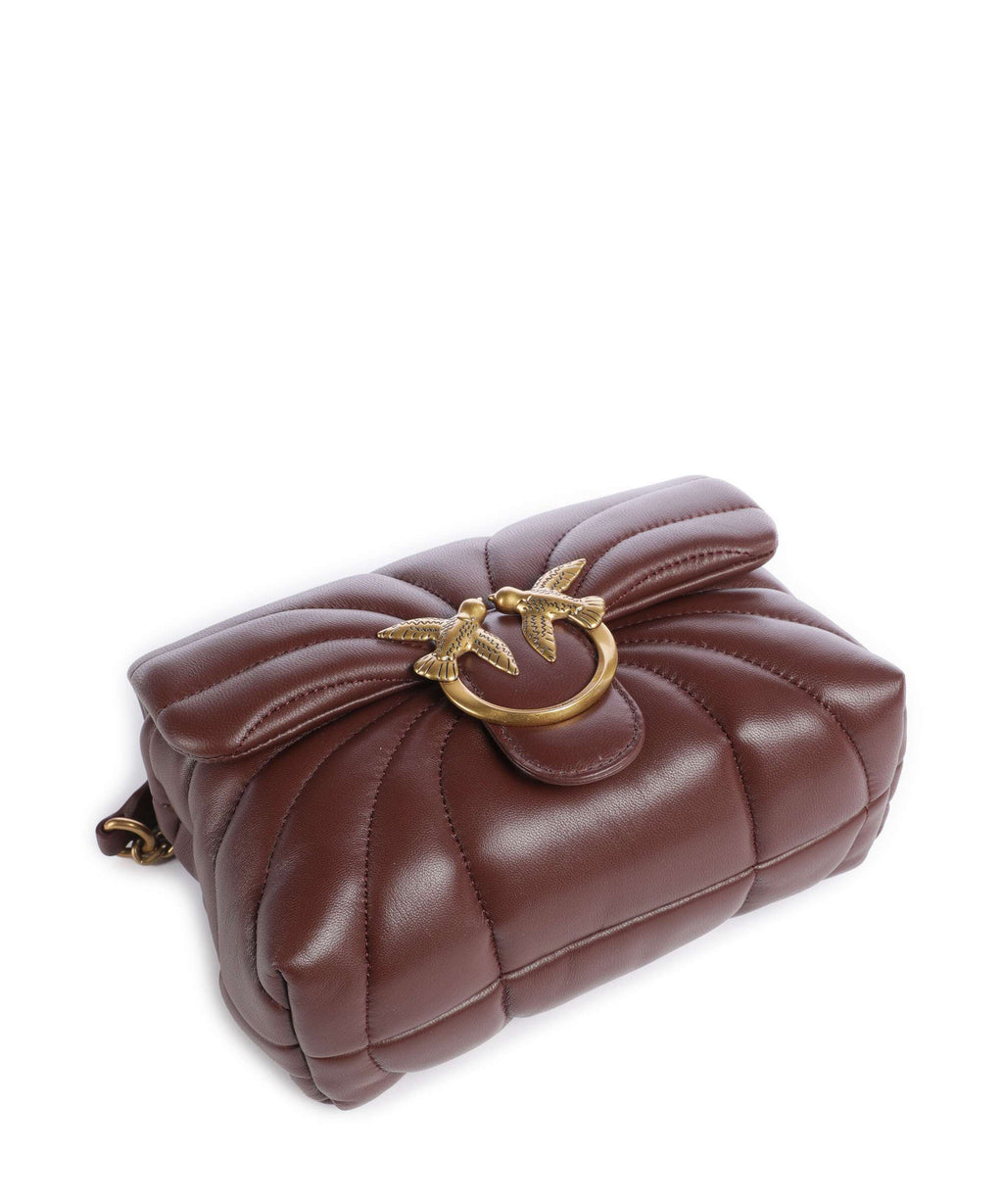 Pinko Love Puff Mini Shoulder bag burgundy wine/antique gold