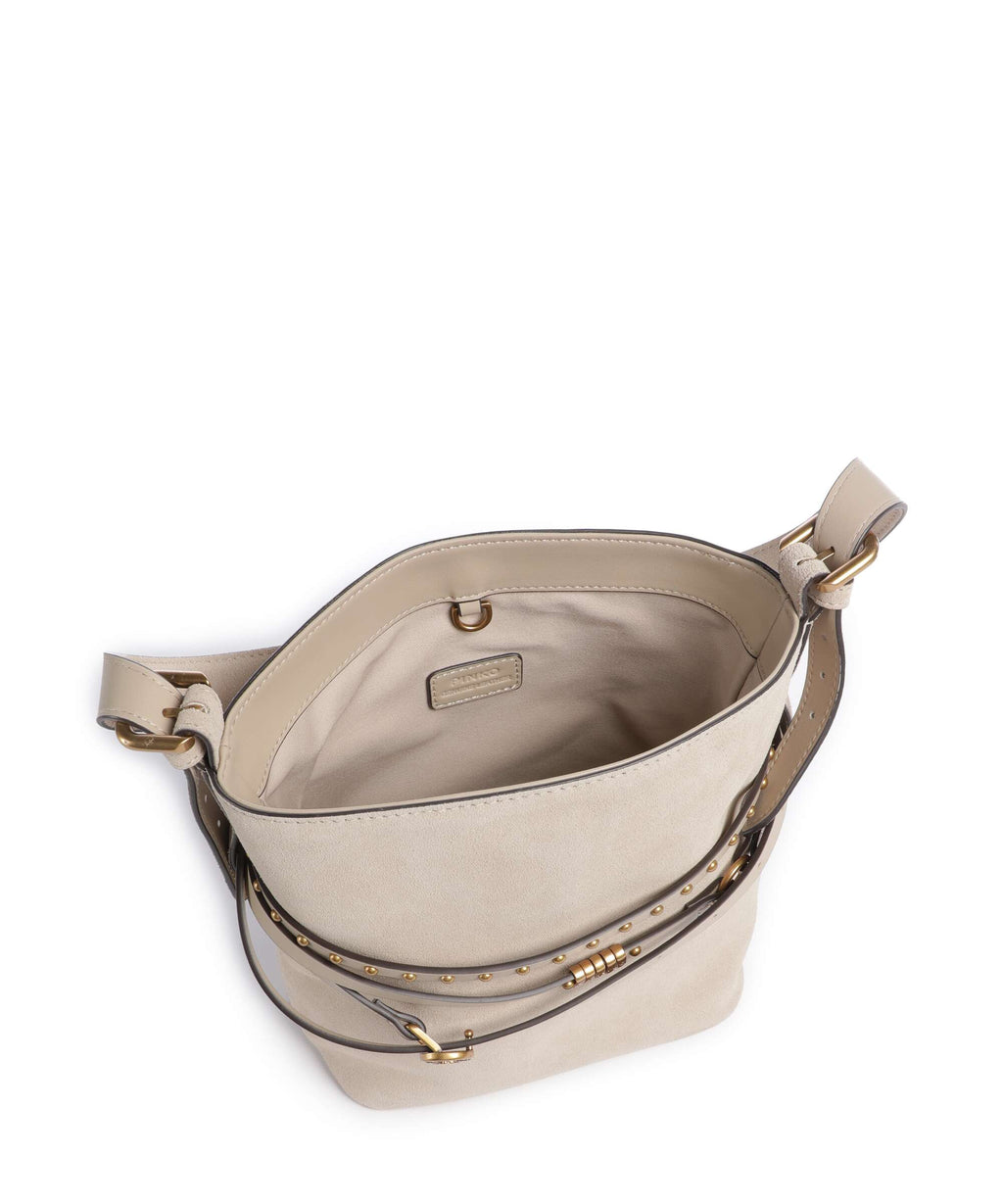 Pinko Belt Mini Bucket bag beige/grigio fumo/antique gold