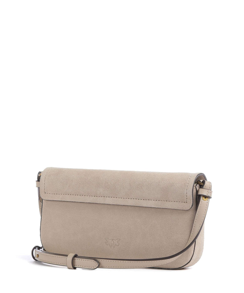 Pinko Saddle Flat Crossbody bag beige/grigio fumo/antique gold