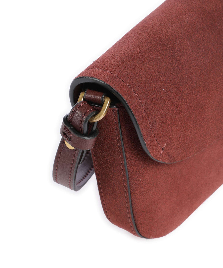 Pinko Saddle Flat Crossbody bag burgundy wine/antique gold