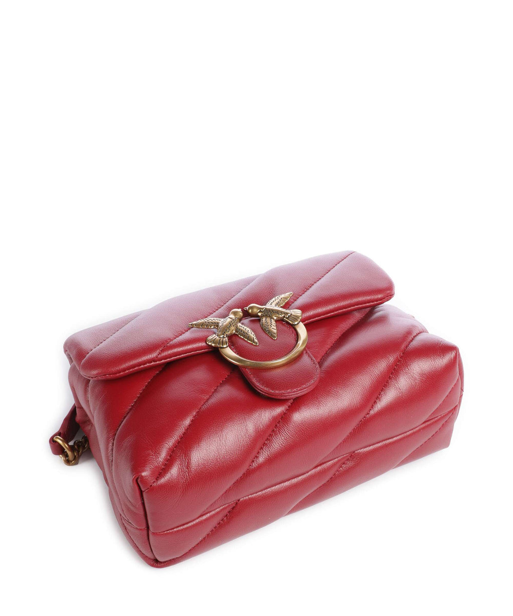 Pinko Love Puff Mini Shoulder bag rosso scuro/antique gold