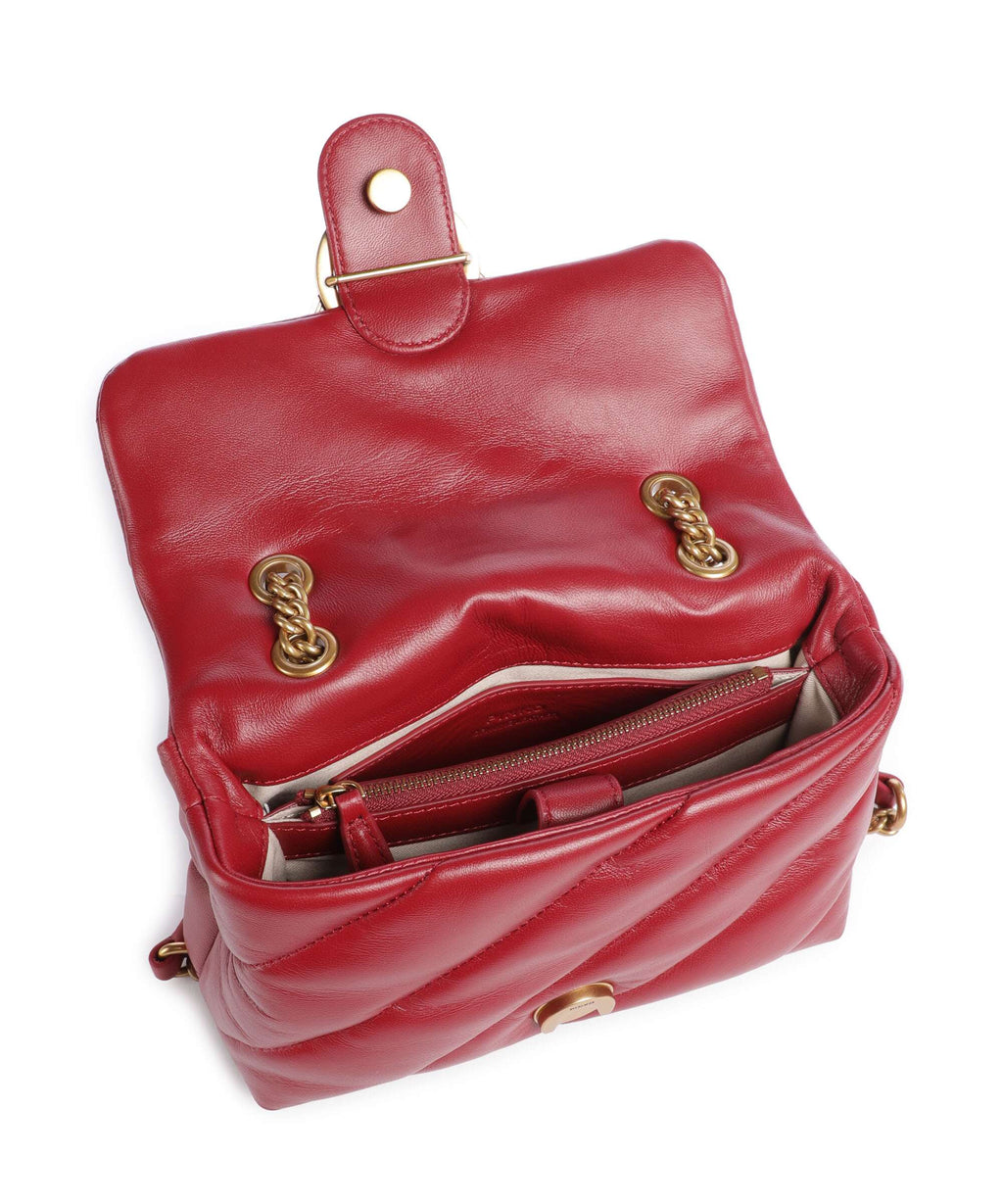 Pinko Love Puff Mini Shoulder bag rosso scuro/antique gold