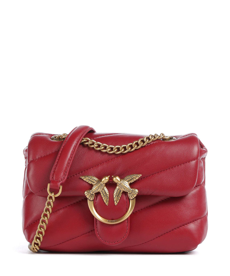 Pinko Love Puff Baby Shoulder bag rosso scuro/antique gold