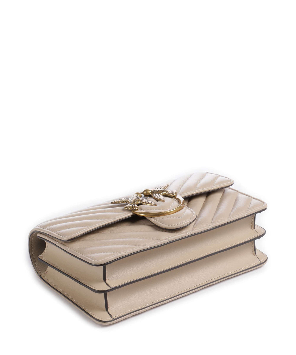 Pinko Love One Mini Shoulder bag beige/grigio fumo/antique gold