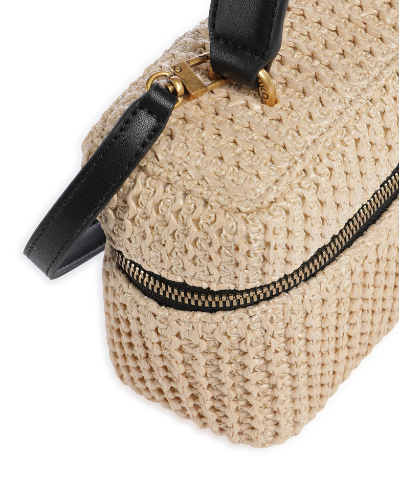 Pinko Vanity Soft Mini Crossbody bag rafia/nero/antique gold