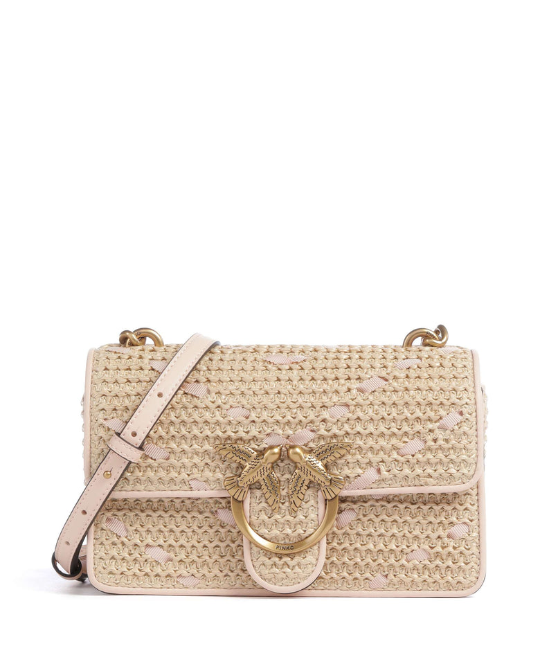 Pinko Love One Mini Crossbody bag paglia/rosa/antique gold