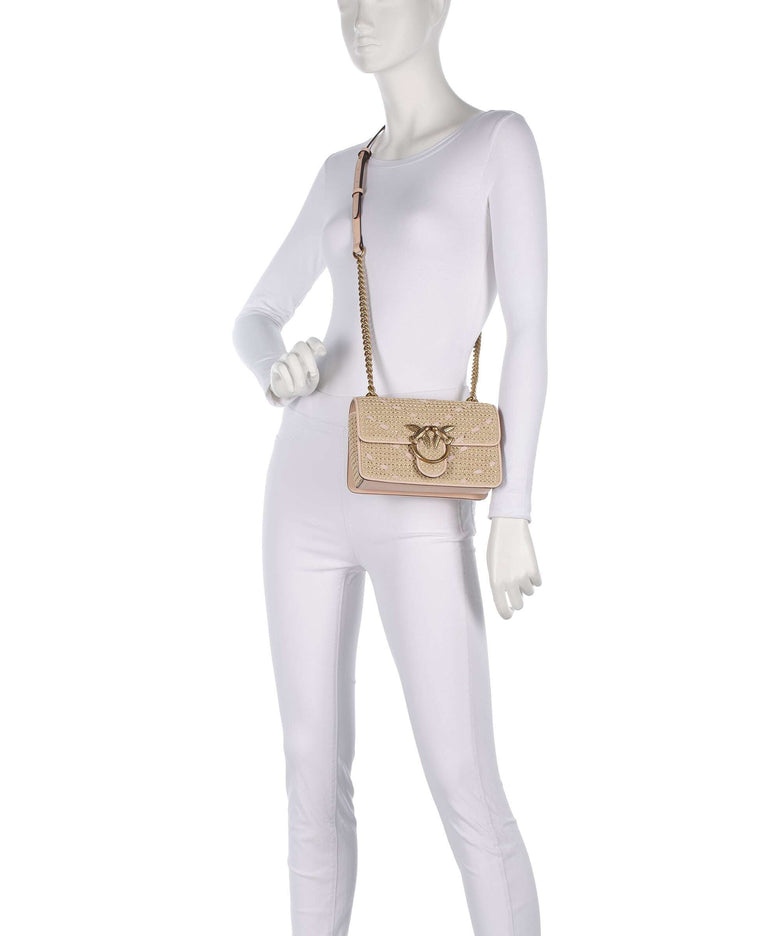 Pinko Love One Mini Crossbody bag paglia/rosa/antique gold