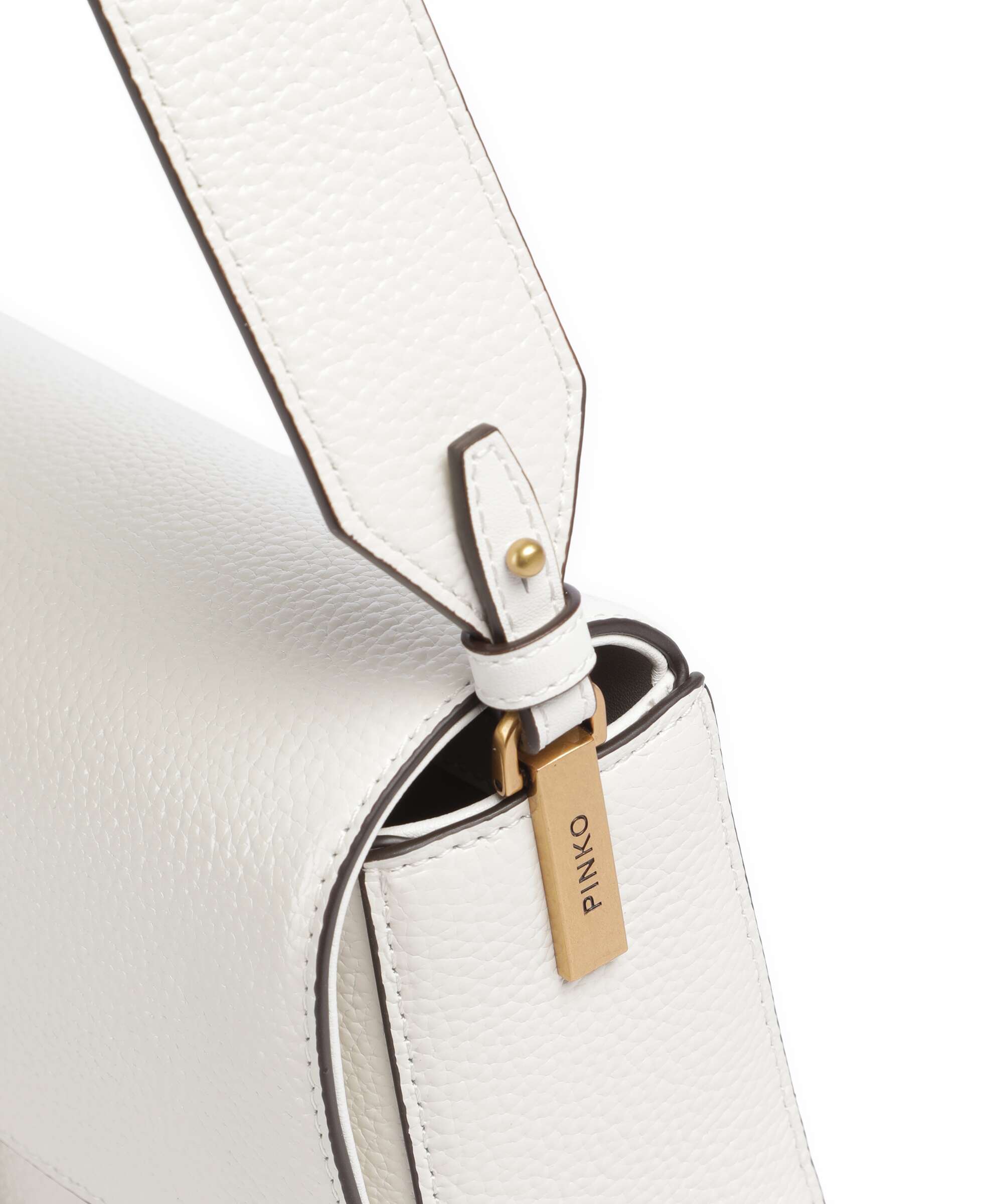 Pinko Love One Classic Slouchy Shoulder bag bianco nembo/antique gold
