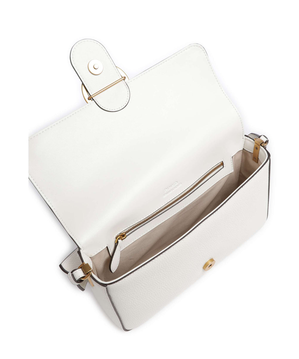Pinko Love One Classic Slouchy Shoulder bag bianco nembo/antique gold