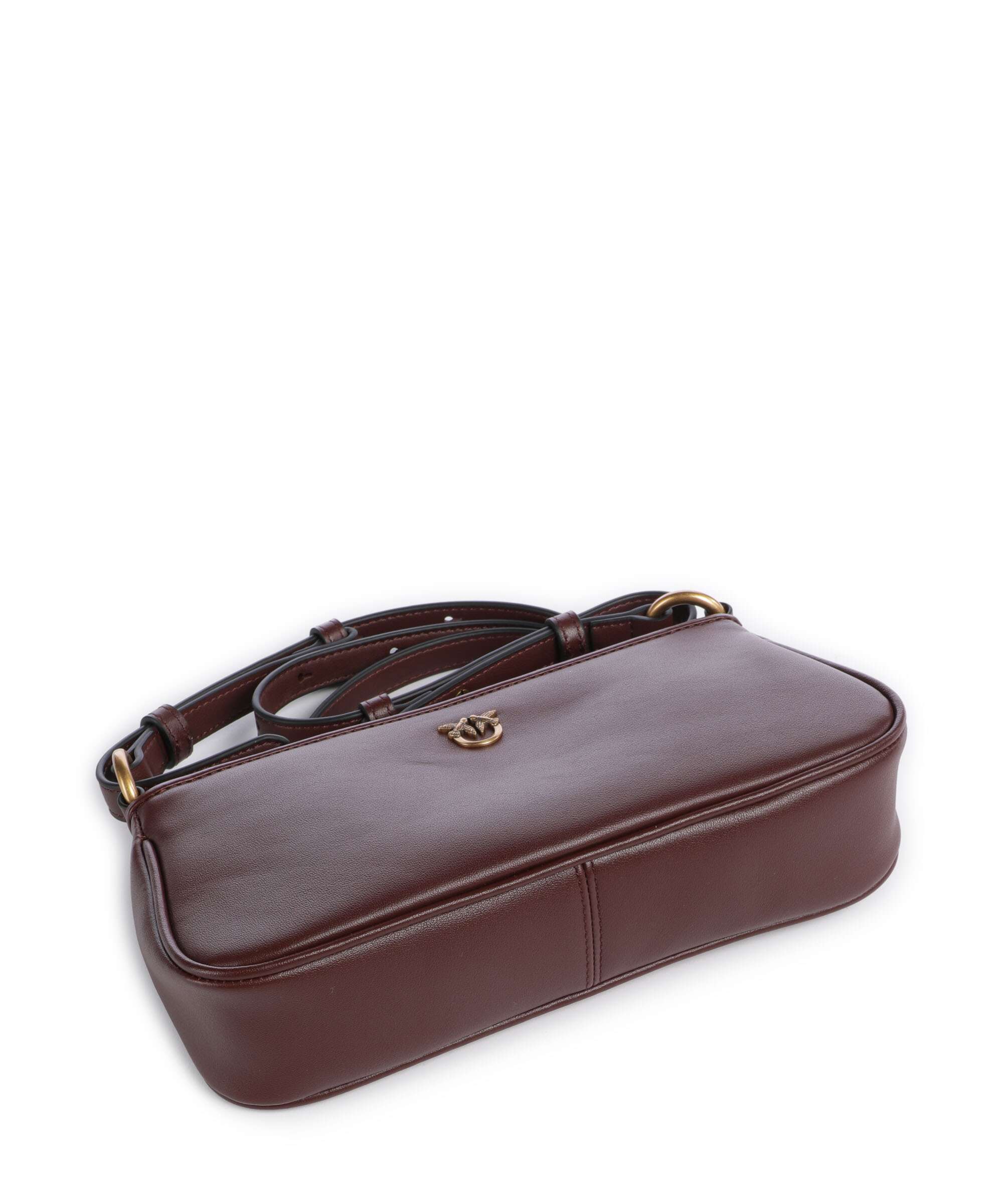 Pinko Half Moon Mini Crossbody bag burgundy wine/antique gold