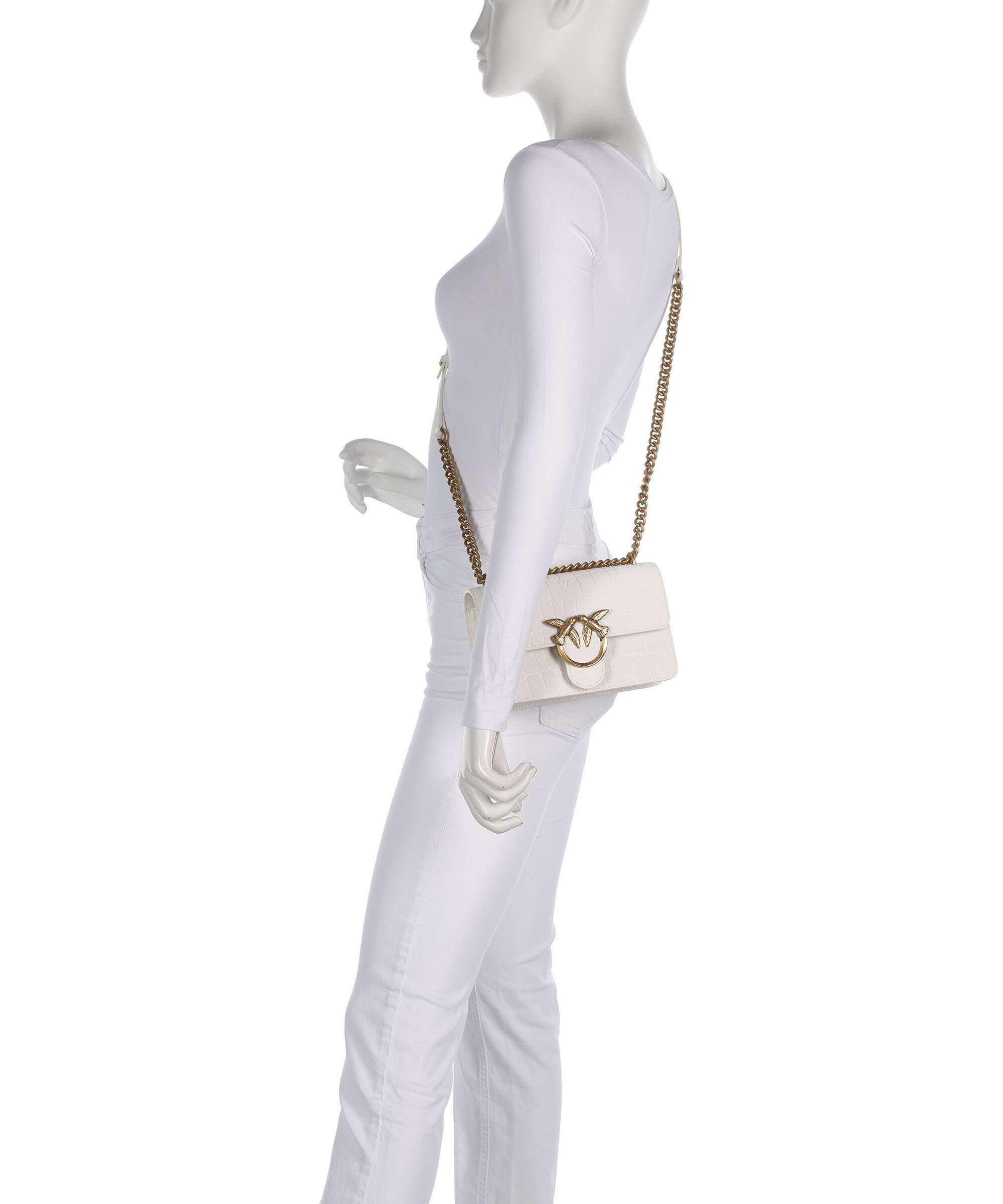 Pinko Love One Mini Shoulder bag bianco nembo/antique gold