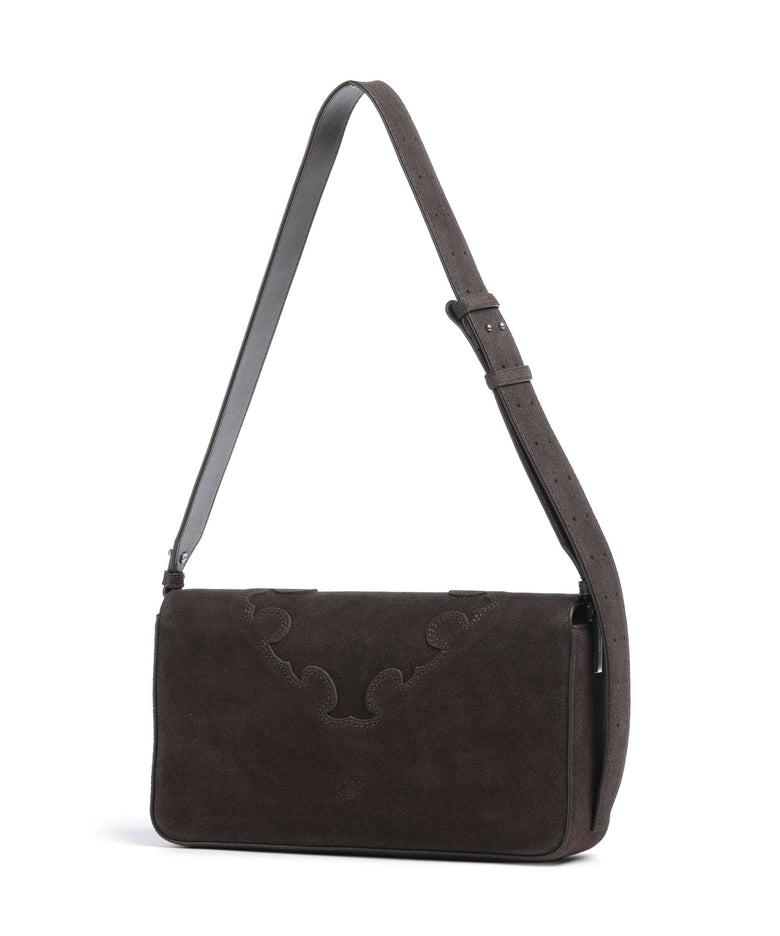 Pinko Love One Classic Slouchy Shoulder bag marrone/chicco di caffe/old silver