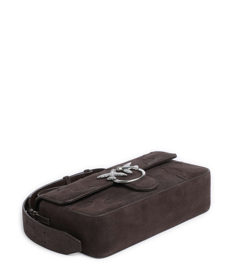 Pinko Love One Classic Slouchy Shoulder bag marrone/chicco di caffe/old silver