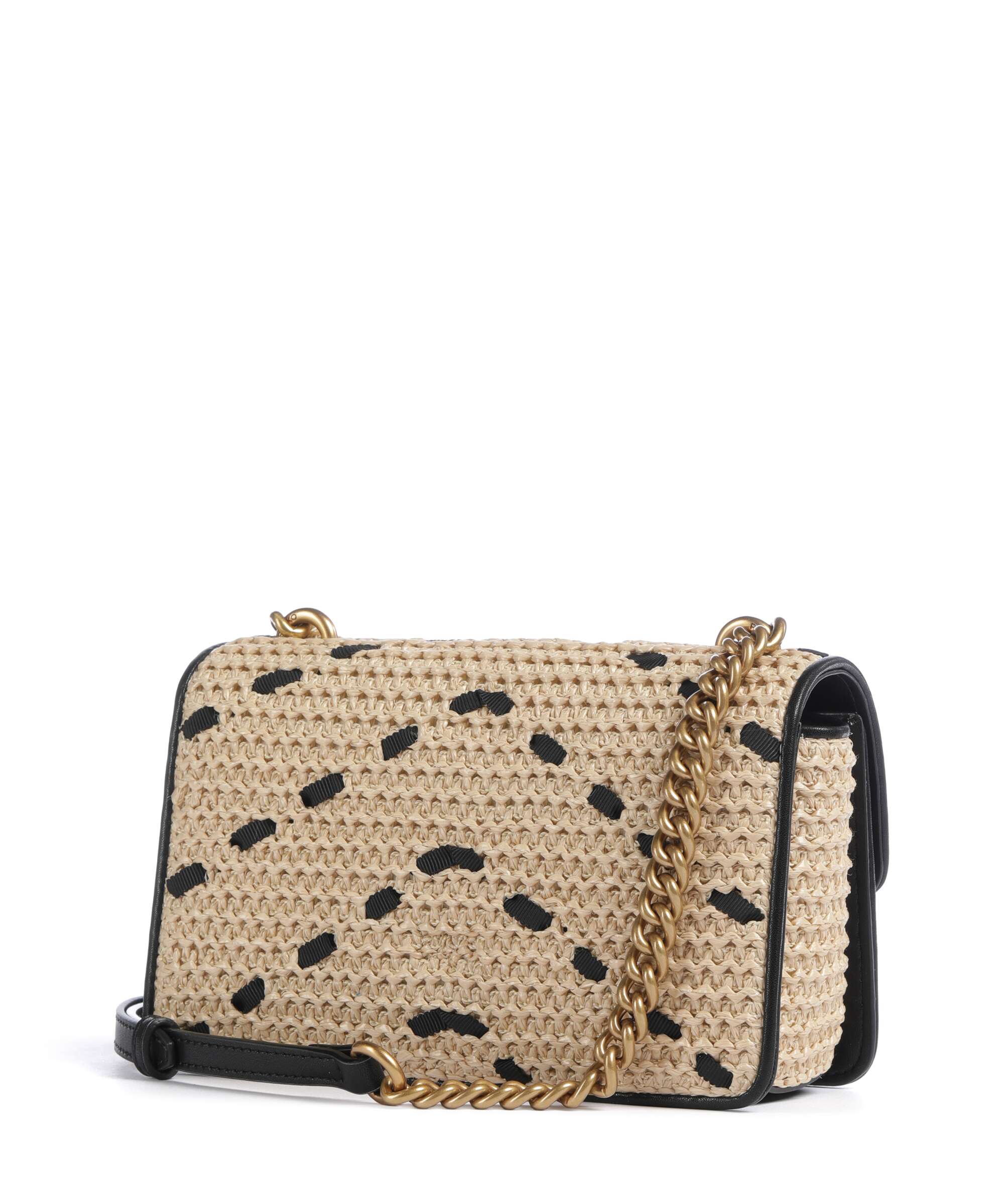 Pinko Love One Mini Crossbody bag paglia/nero/antique gold