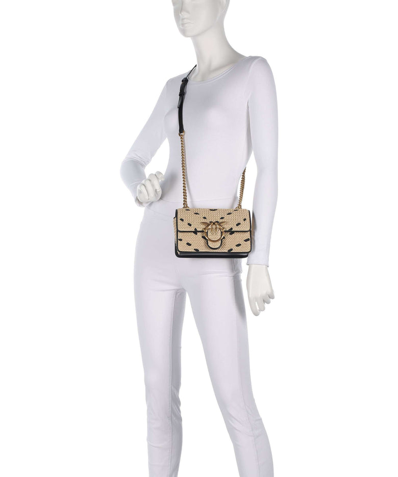 Pinko Love One Mini Crossbody bag paglia/nero/antique gold