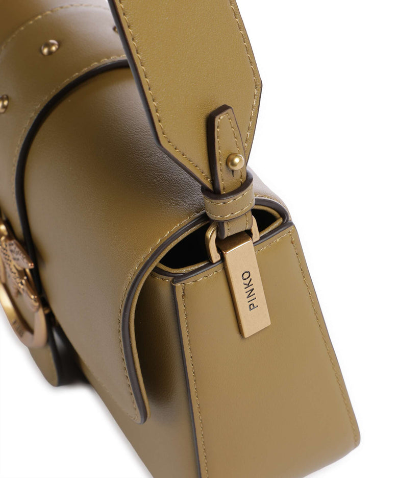 Pinko Love One Mini Slouchy Shoulder bag verde canguro/antique gold