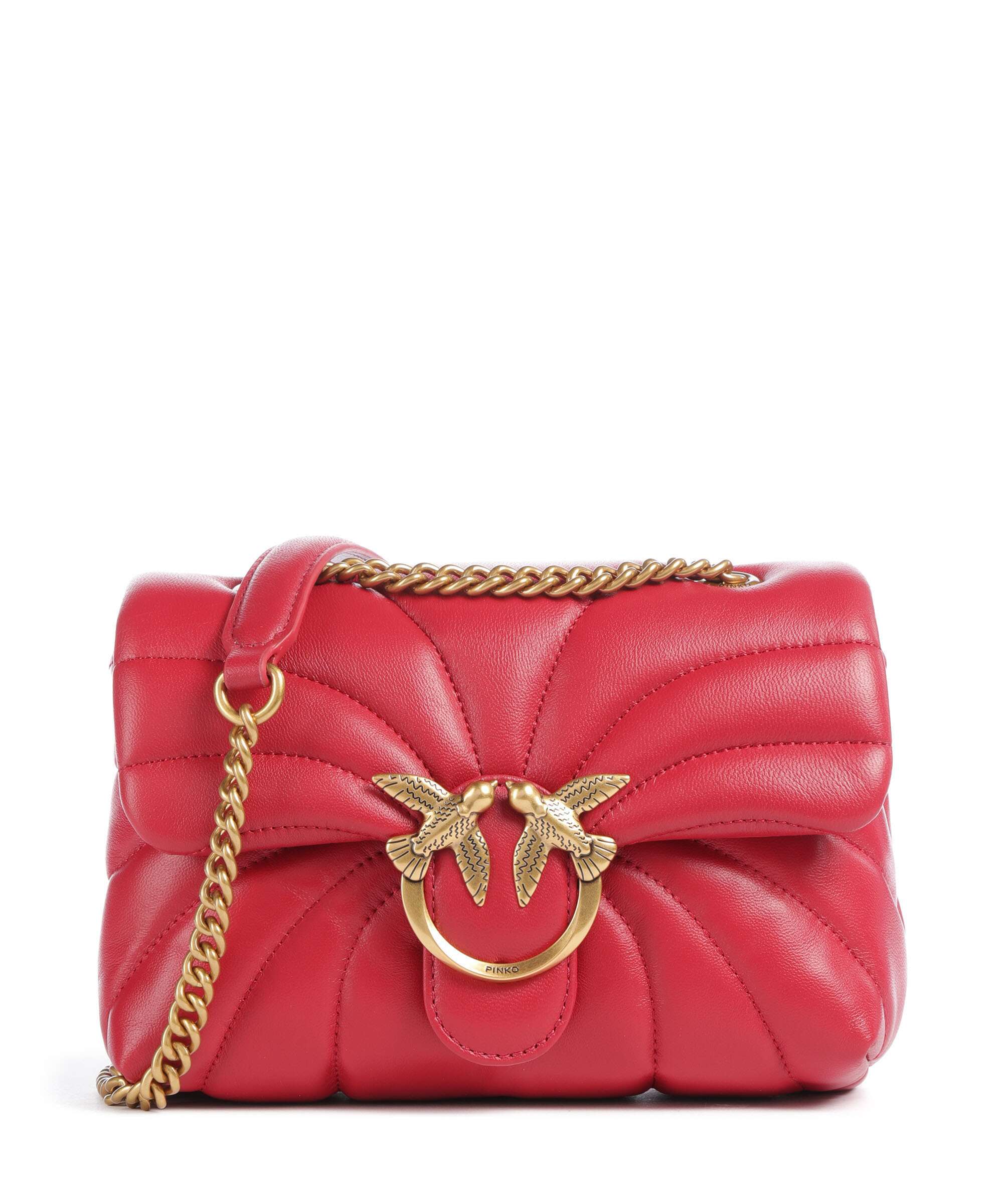 Pinko Love Puff Mini Shoulder bag rosso rio/antique gold