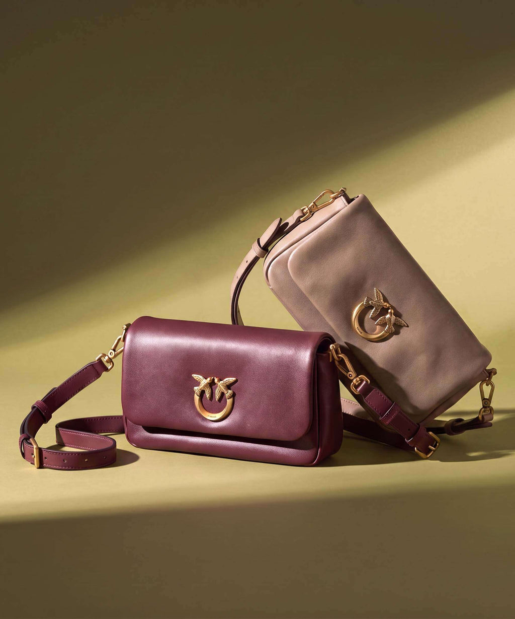 Pinko Click Soft Horizontal Mini Crossbody bag castano intenso/antique gold