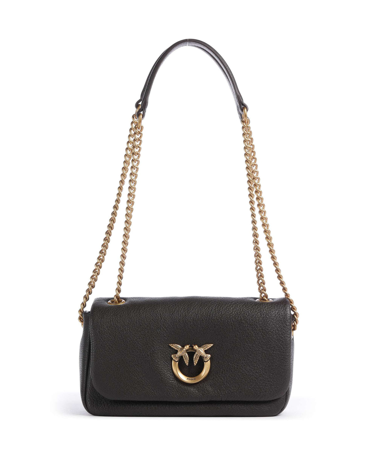 Pinko Click Soft Horizontal Chain Shoulder bag marrone marasca/antique gold