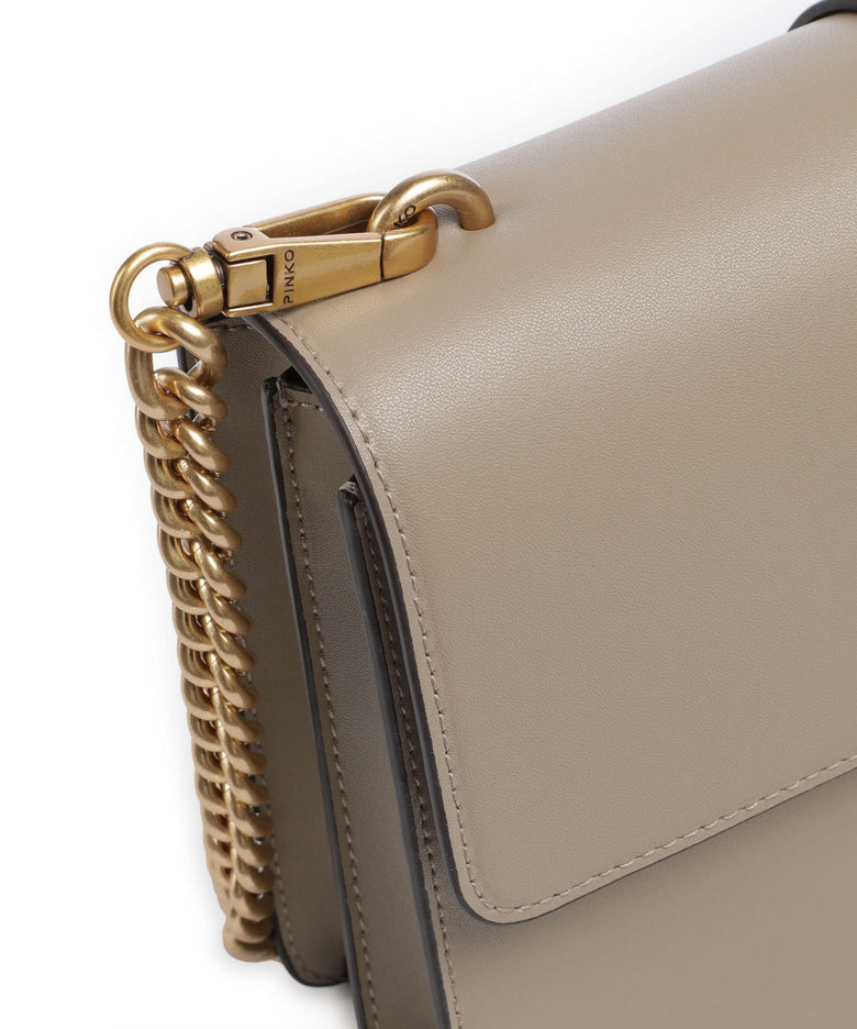 Pinko Love One Classic New Buckle Crossbody bag grigio talpa/antique gold