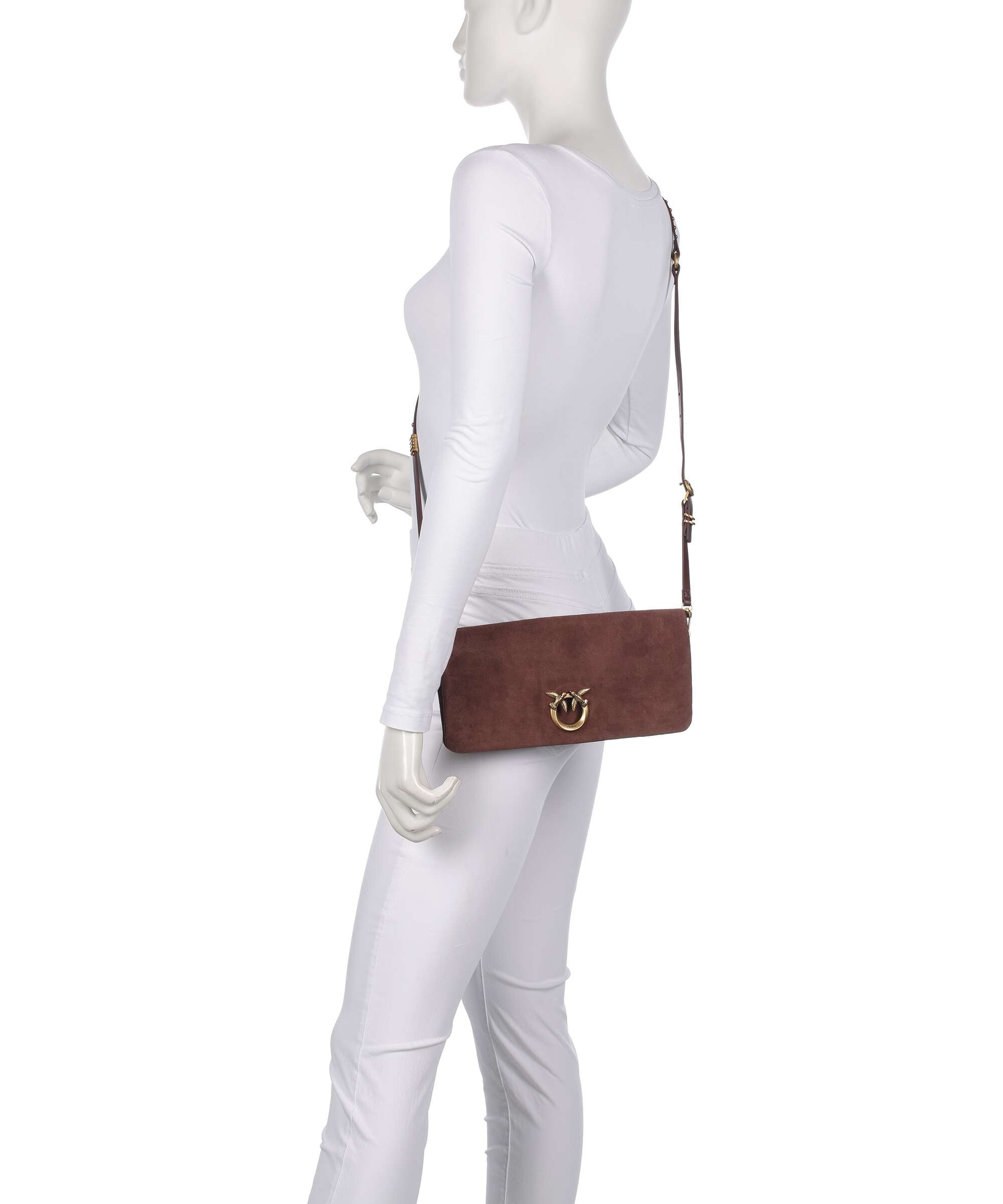 Pinko Click Soft Horizontal Classic Crossbody bag castano intenso/antique gold