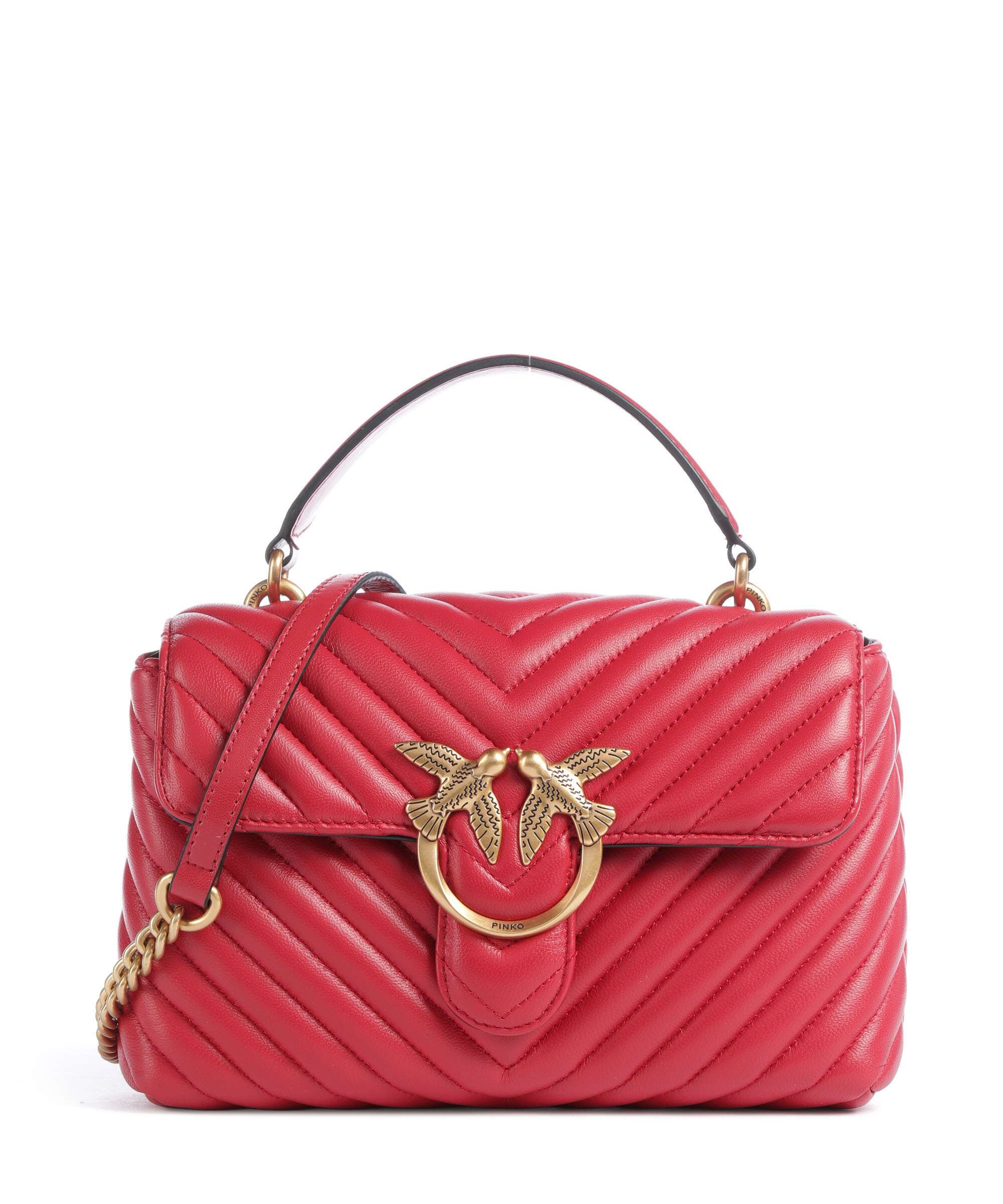 Pinko Love Lady Puff Mini Handbag rosso rio/antique gold