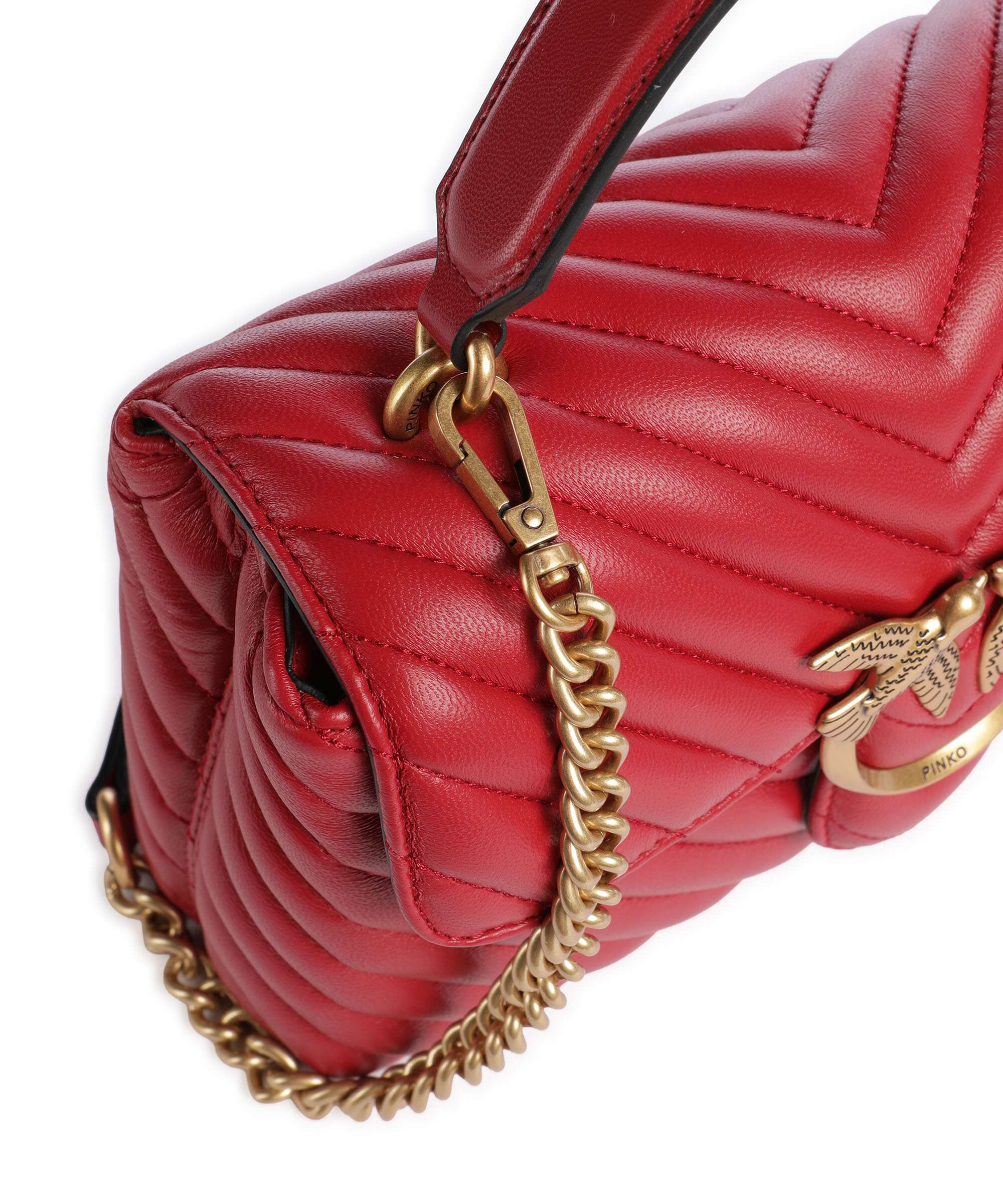 Pinko Love Lady Puff Mini Handbag rosso rio/antique gold