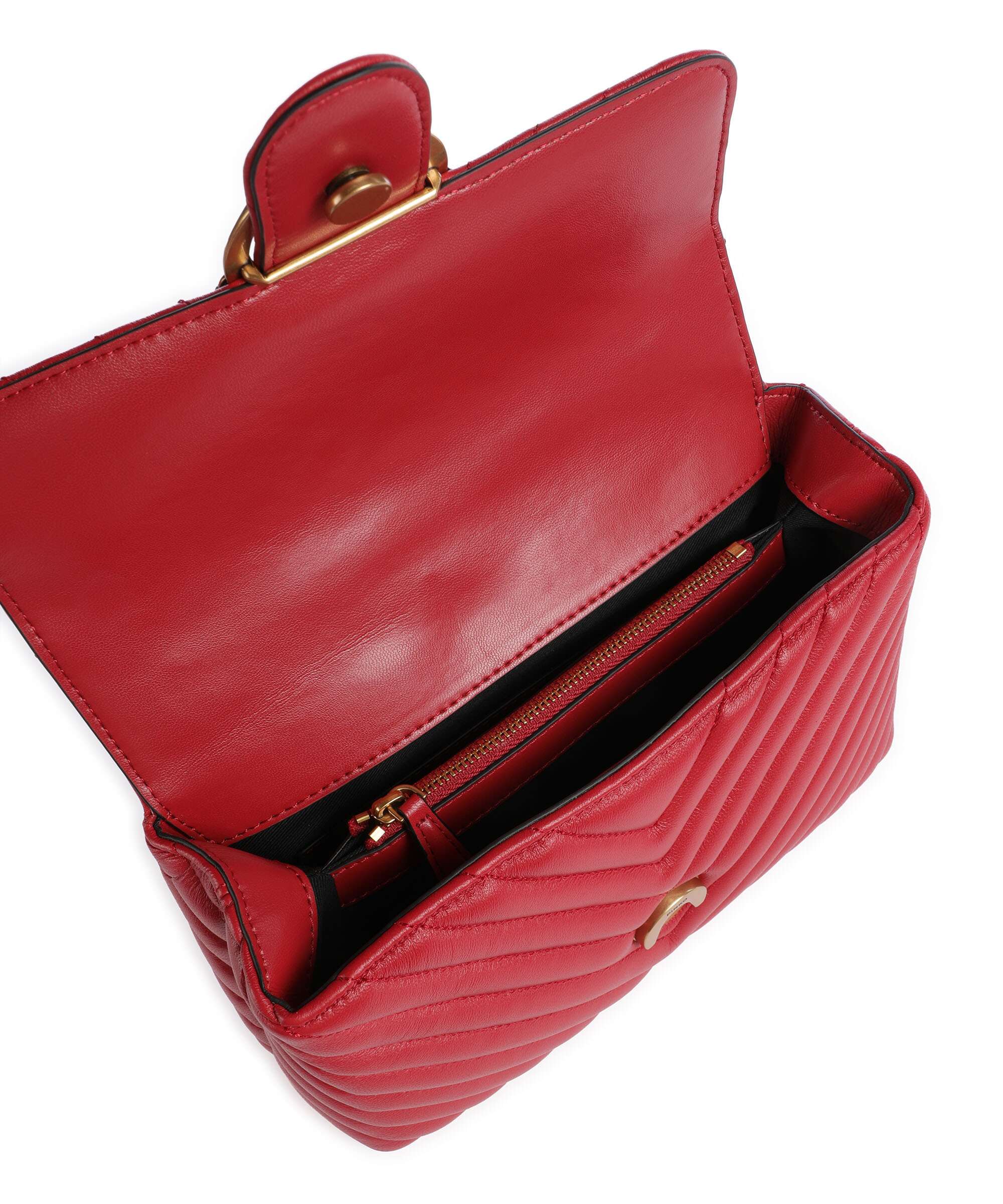 Pinko Love Lady Puff Mini Handbag rosso rio/antique gold