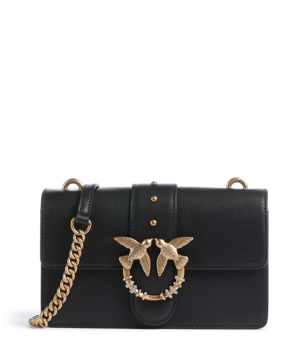 Pinko Love One Mini New Buckle Crossbody bag nero/antique gold