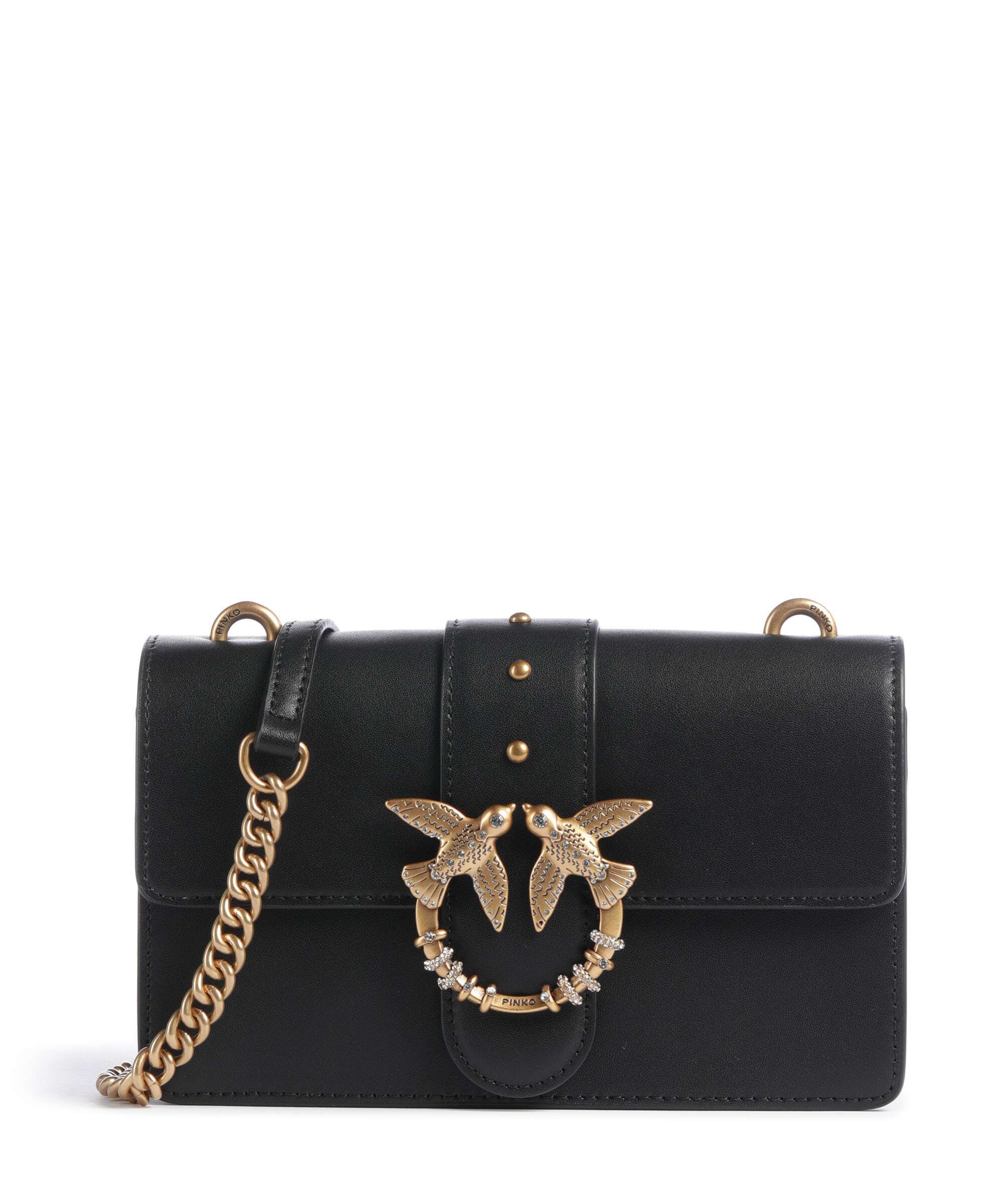 Pinko Love One Mini New Buckle Crossbody bag nero/antique gold