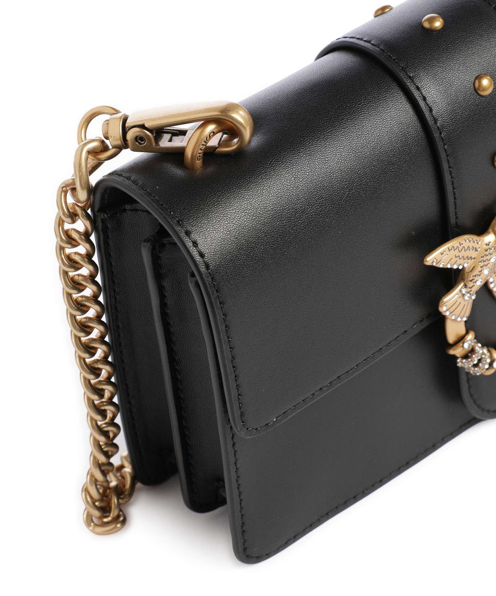Pinko Love One Mini New Buckle Crossbody bag nero/antique gold