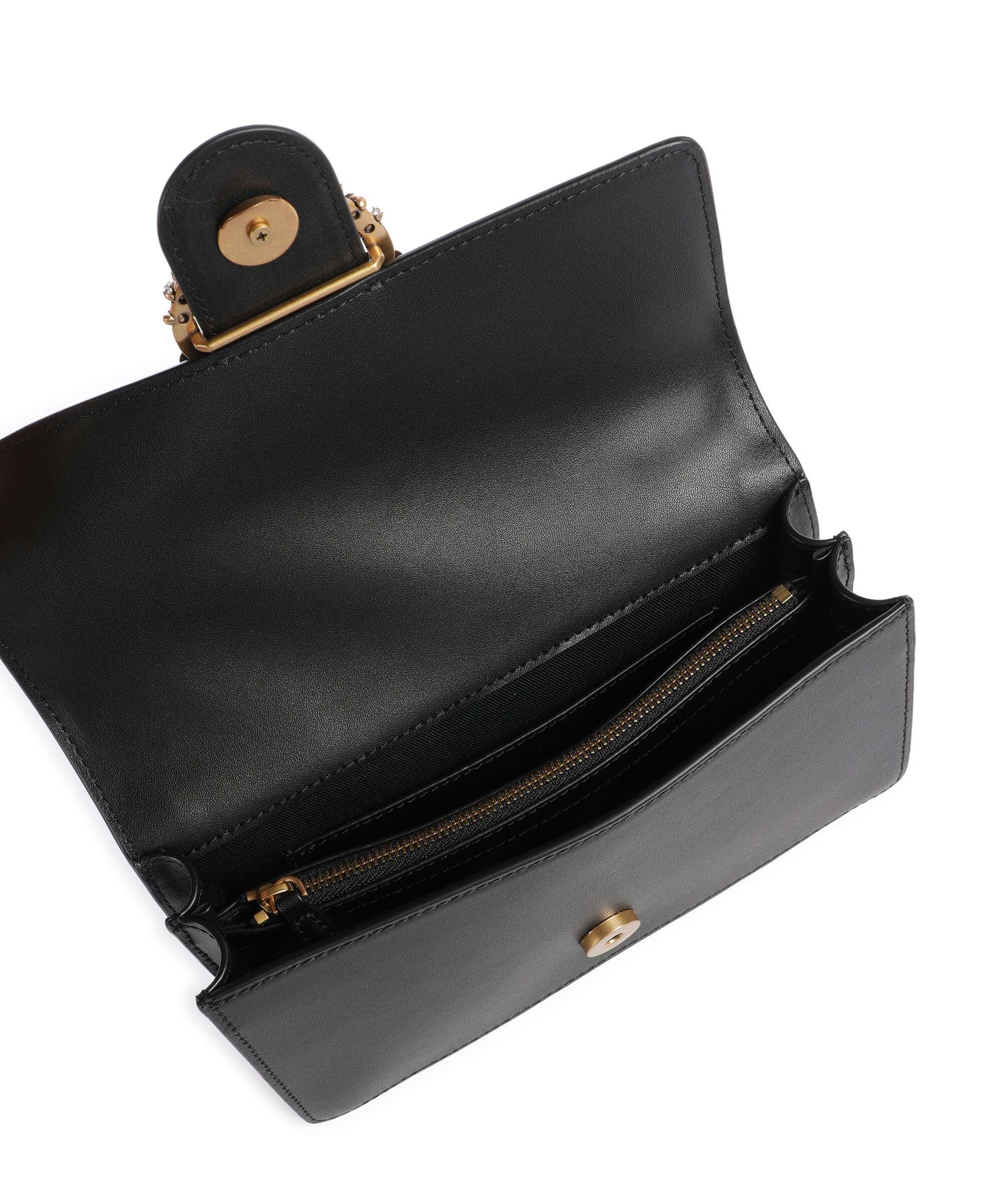 Pinko Love One Mini New Buckle Crossbody bag nero/antique gold
