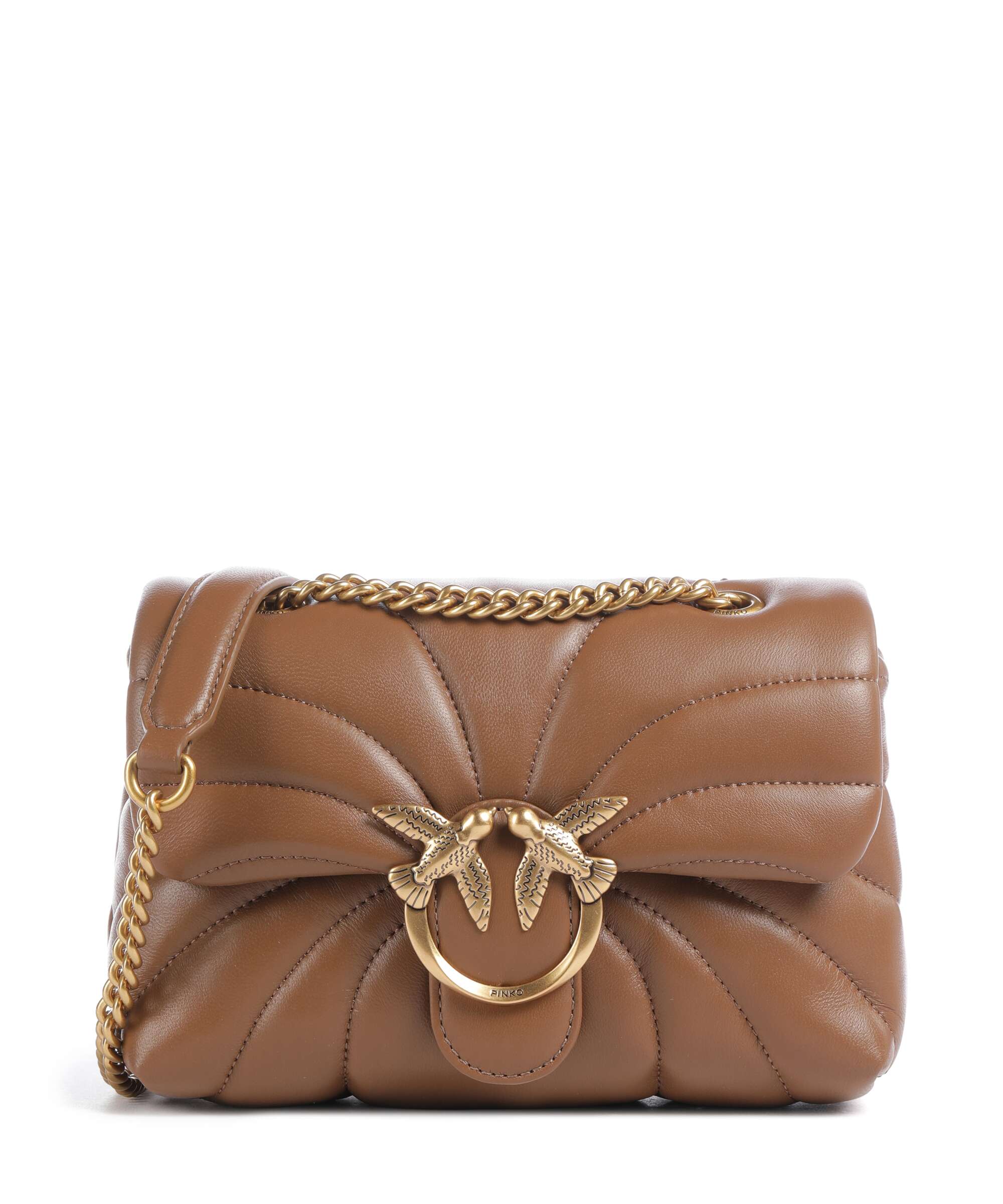 Pinko Love Puff Mini Shoulder bag marrone cognac/antique gold