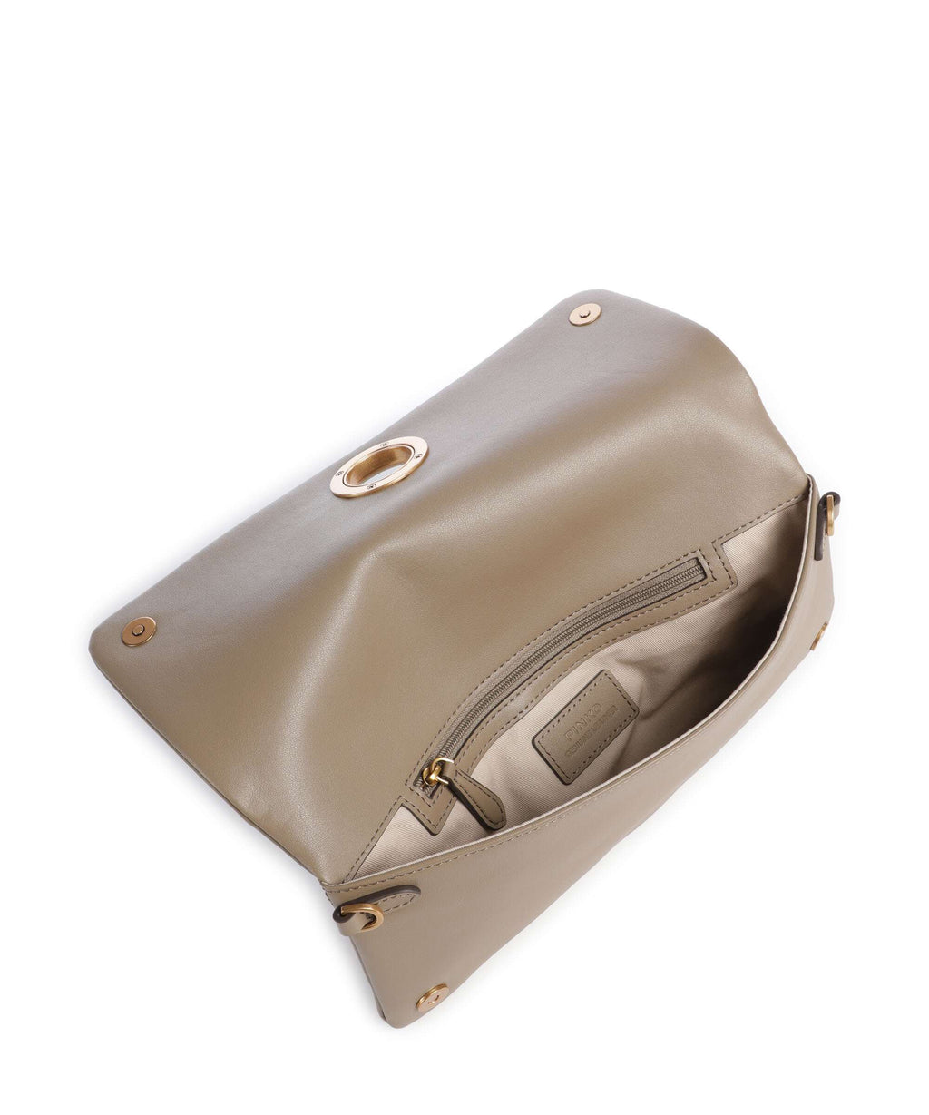 Pinko Click Soft Classic Crossbody bag grigio talpa/antique gold