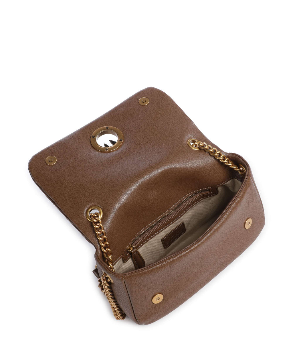 Pinko Click Soft Horizontal Chain Shoulder bag marrone cognac/antique gold