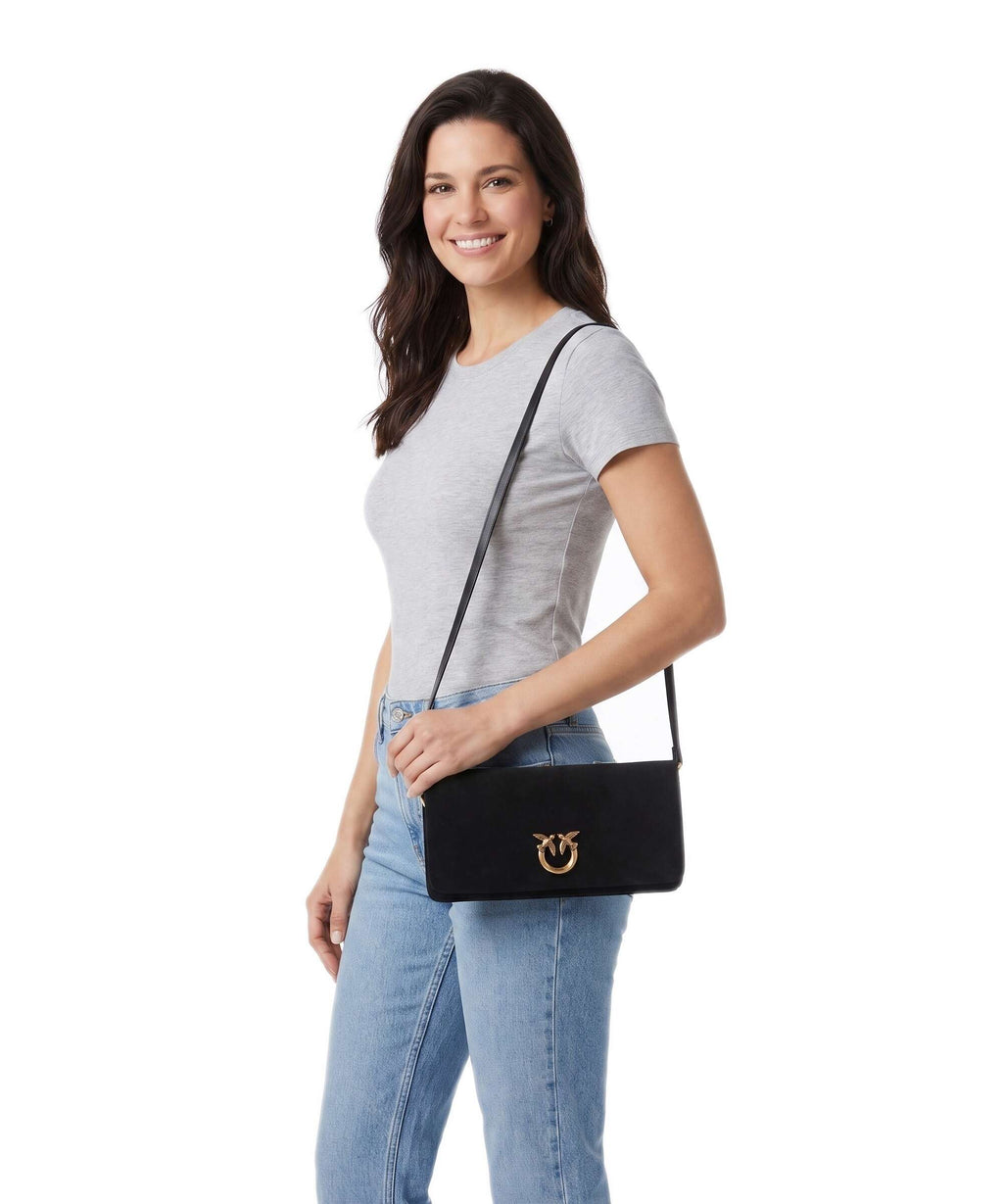 Pinko Click Soft Horizontal Classic Crossbody bag nero/antique gold