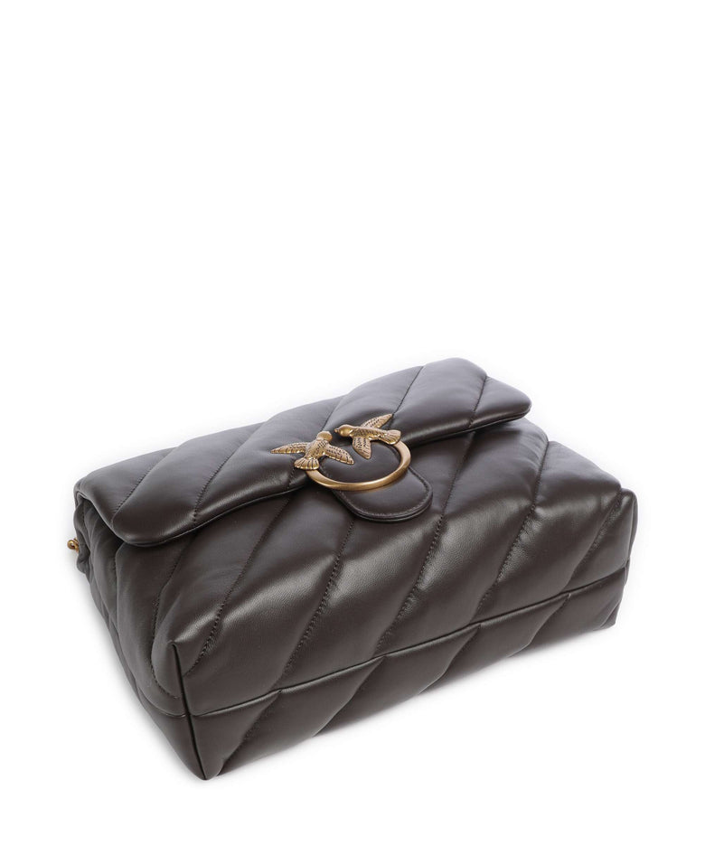 Pinko Love Puff Big Shoulder bag marrone marasca/antique gold