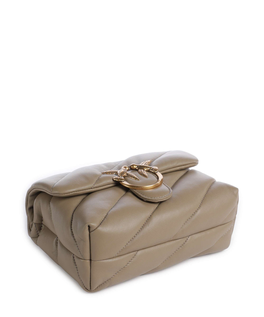 Pinko Love Puff Mini Shoulder bag grigio talpa/antique gold