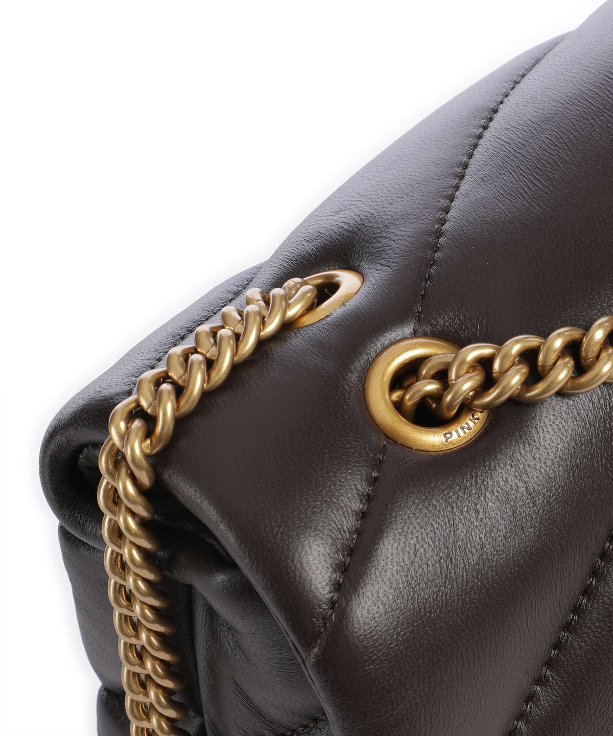 Pinko Love Puff Mini Shoulder bag marrone marasca/antique gold