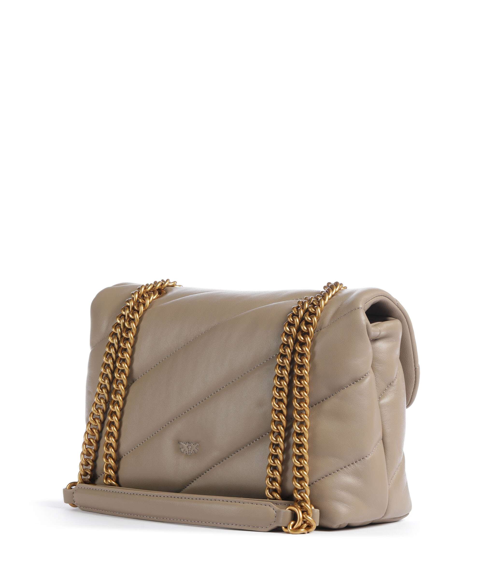 Pinko Love Puff Classic Shoulder bag grigio talpa/antique gold