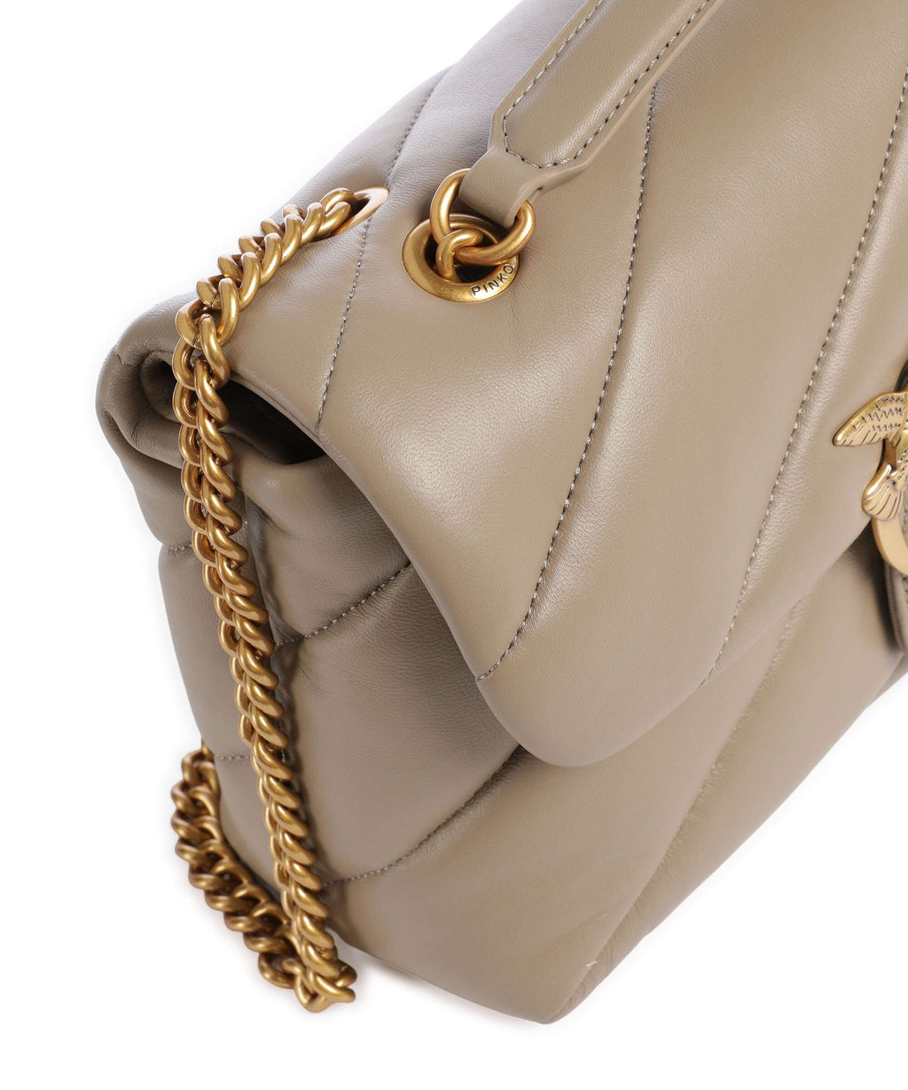 Pinko Love Puff Classic Shoulder bag grigio talpa/antique gold